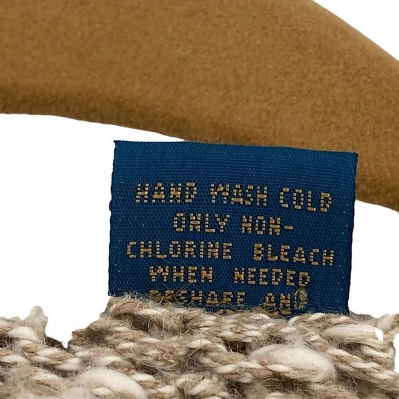 Carroll Reed Vintage Linen Cotton Blend Cardigan Grandpa Sweater Tan Medium - Picture 8 of 9